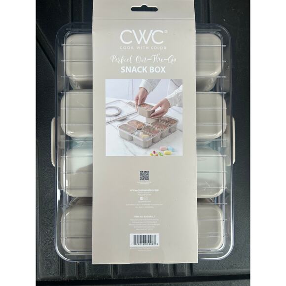 Cook With Color Snack Box New Beige Tan With 8 Compartments - Picture 6 of 7